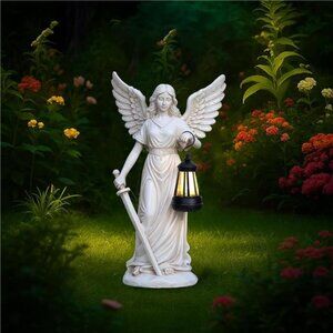 Solar Angel Garden Statue 12” Solar Outdoor Garden Angel Figurines